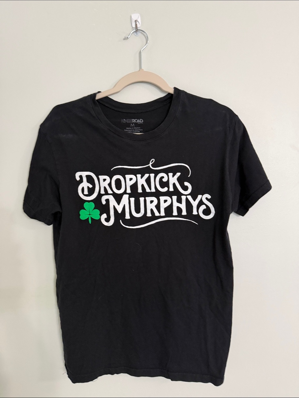 Dropkick Murphys Black Graphic Tee with Green Shamrock - Unbranded